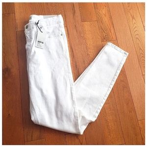 NWT Topshop Moto White High Waist Ankle Pants